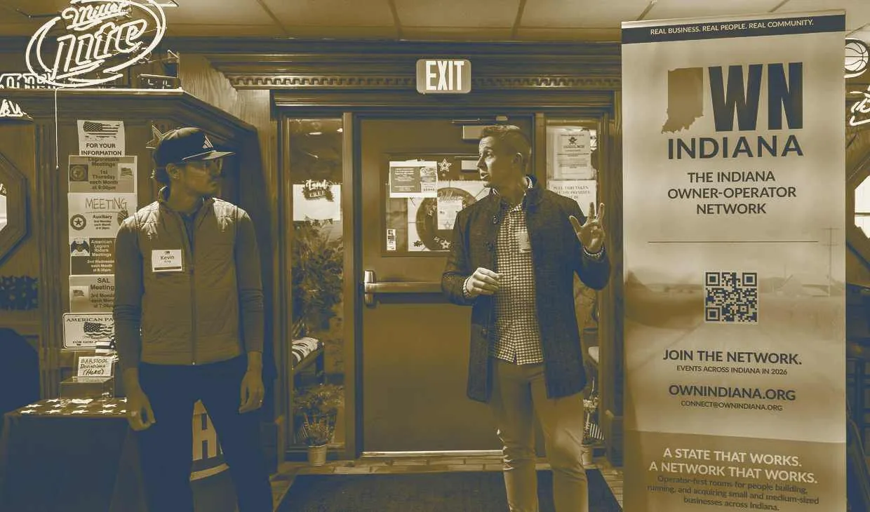 Jared Luegers and Kevin King at an OWN Indiana room